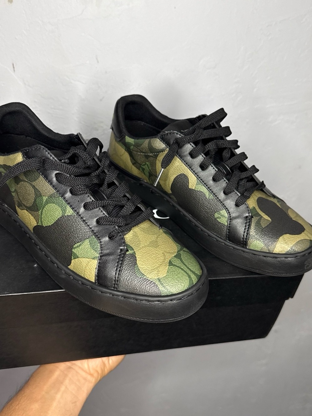 Coach Men's Camo Low-Top Sneakers - Black & Green